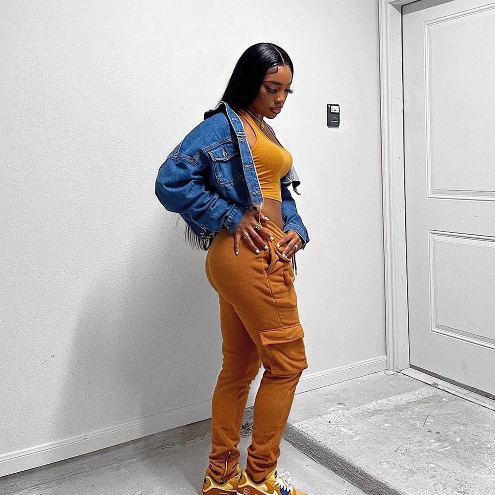 Rust Sweater Pants w/ Drawstring - Picture 2 of 13